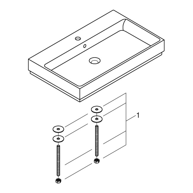 Grohe Cube Ceramic Раковина для столешницы накладная 800х490 мм (3947600H)