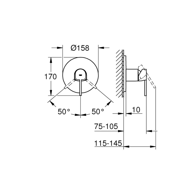Grohe Plus Смеситель однорычажный для душа (24059003)