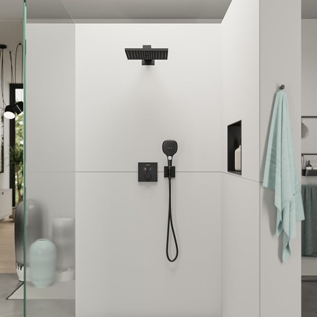 Верхній душ hansgrohe Raindance E 300 1jet EcoSmart, 26239700 білий матовий