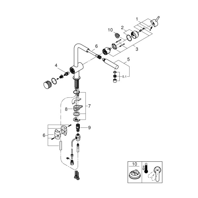 Grohe Minta Смеситель для кухни для подачи технической и фильтрованной воды (31721000)