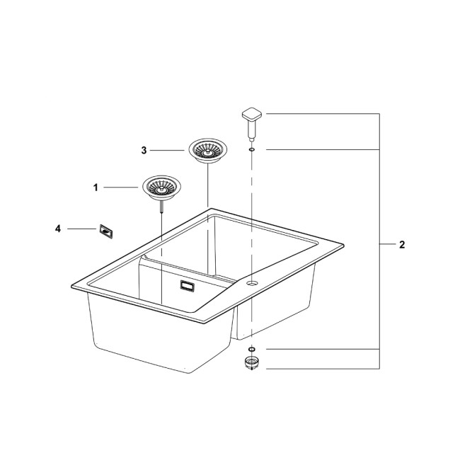 Grohe Мийка для кухні 840 х 560 мм, Granite Black (31657AP0)