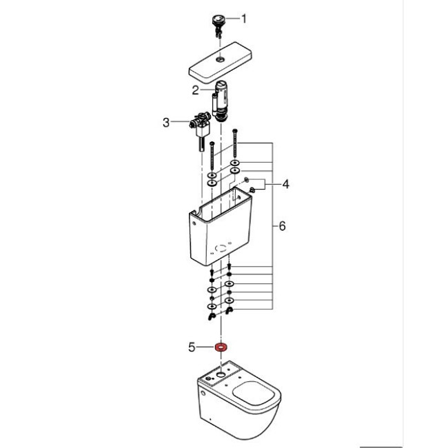 Grohe Ущільнююче кільце між бачком та унітазом (49021000)
