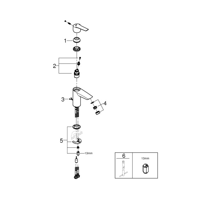 Grohe QuickFix Start Одноважільний змішувач для раковини S-Size з ланцюжком (32277002)