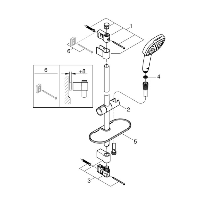 Grohe Tempesta Cube 110 Душовий гарнітур, 2 режими струменю (26907003)