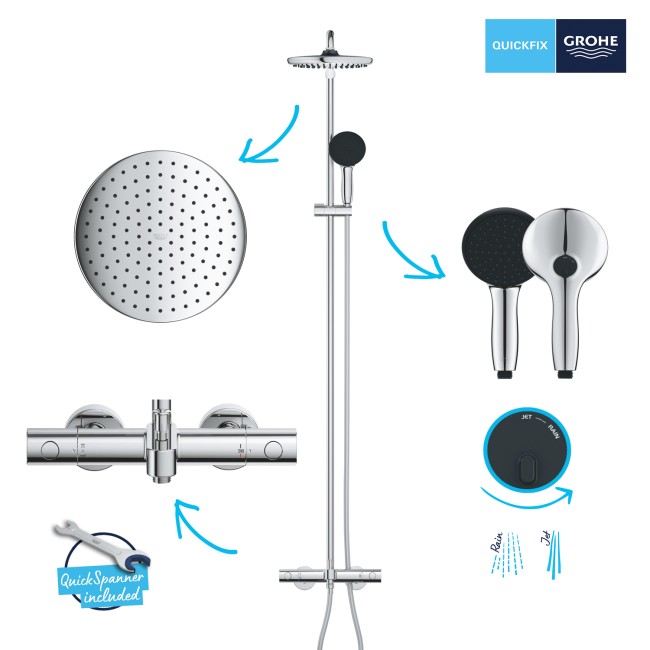 Grohe Quickfix Vitalio Start 250 Душова система з термостатом для ванни (26988001)