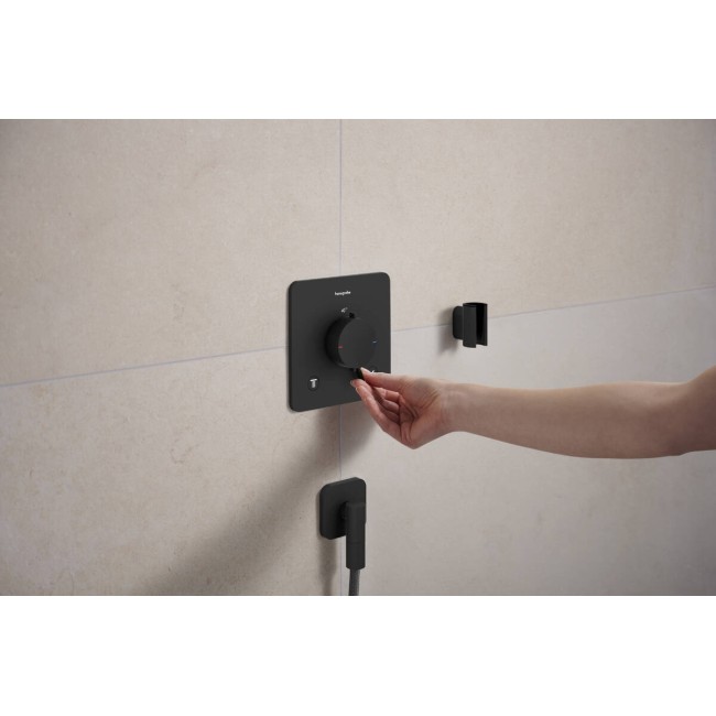 Термостат скрытого монтажа hansgrohe Ecostat Comfort Q 2 function, 33713670 черный матовый