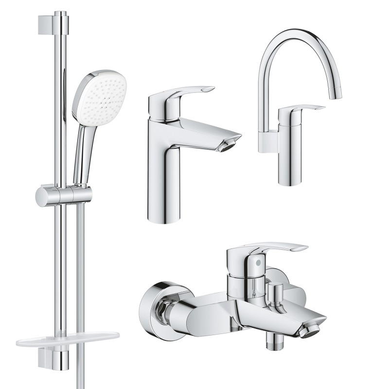Grohe Комплект смесителей Eurosmart 4 в 1 для ванной и кухни (UA123248M3
)