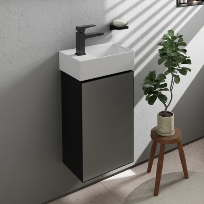 Тумба Xevolos E 340/245, дверная петля слева, 54168770 Slate Matt Grey / Metallic Slate Grey