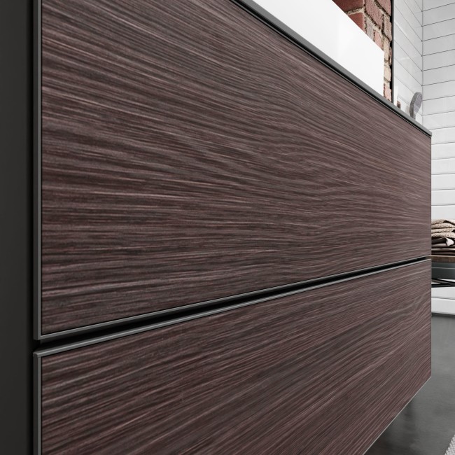 Тумба Xevolos E 780/550, з 2 шухлядами для столешні з вирізом посередині, 54189730 Slate Matt Grey