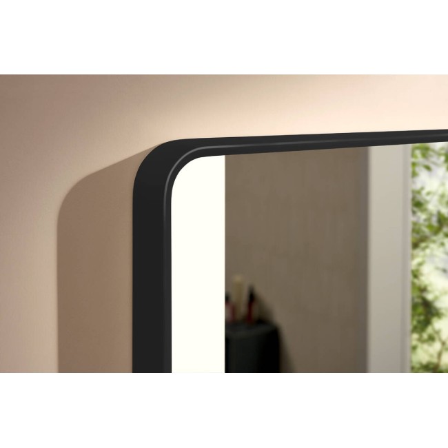 Зеркало Xarita Lite Q 800 / 700 с боковыми LED светильниками, черный матовый 54963670