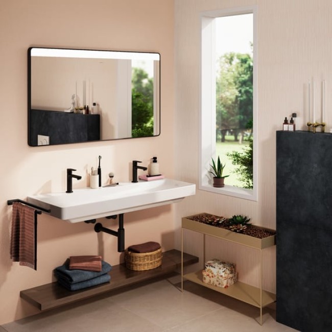 Зеркало Xarita Lite Q 1200/30 с LED подсветкой и ИК-датчиком, черный матовый 54973670