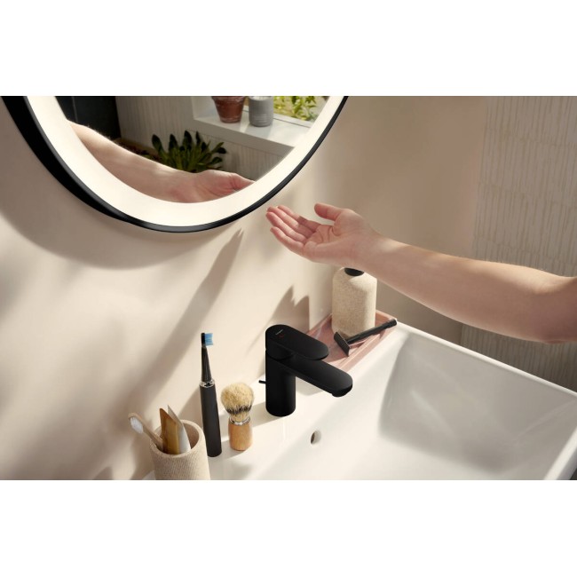 Зеркало Xarita Lite S 900/30 с круговым LED светильником и ИК-датчиком, черный матовый 54980670