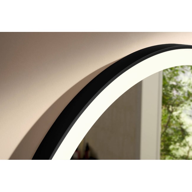 Зеркало Xarita Lite S 900/30 с круговым LED светильником и ИК-датчиком, черный матовый 54980670