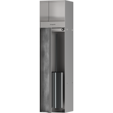 Встроенный держатель для туалетной бумаги с ершиком и дверцей под облицовку плиткой XtraStoris Rock, 56062800 под сталь