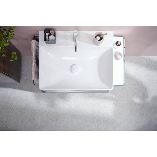 Умывальник 600/480 Xelu Q с отверстием под смеситель, без перелива, 61016450 с покрытием SmartClean