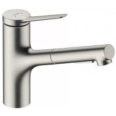 Змішувач hansgrohe Zesis M33 з висувним зливом для кухонної мийки, під сталь 74820800