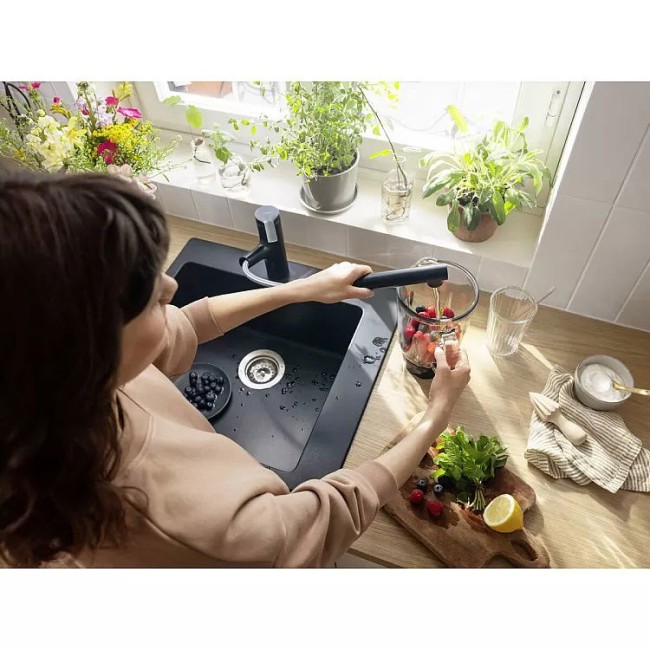 Змішувач hansgrohe Zesis M33 з висувним зливом для кухонної мийки, під сталь 74820800