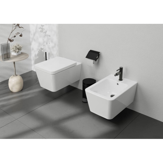 Смеситель hansgrohe Finoris для биде со сливным набором, черный матовый хром 76200340