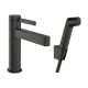 Змішувач hansgrohe Finoris для раковини зі зливним набором, з гігієнічним душем чорний матовий хром 76210340