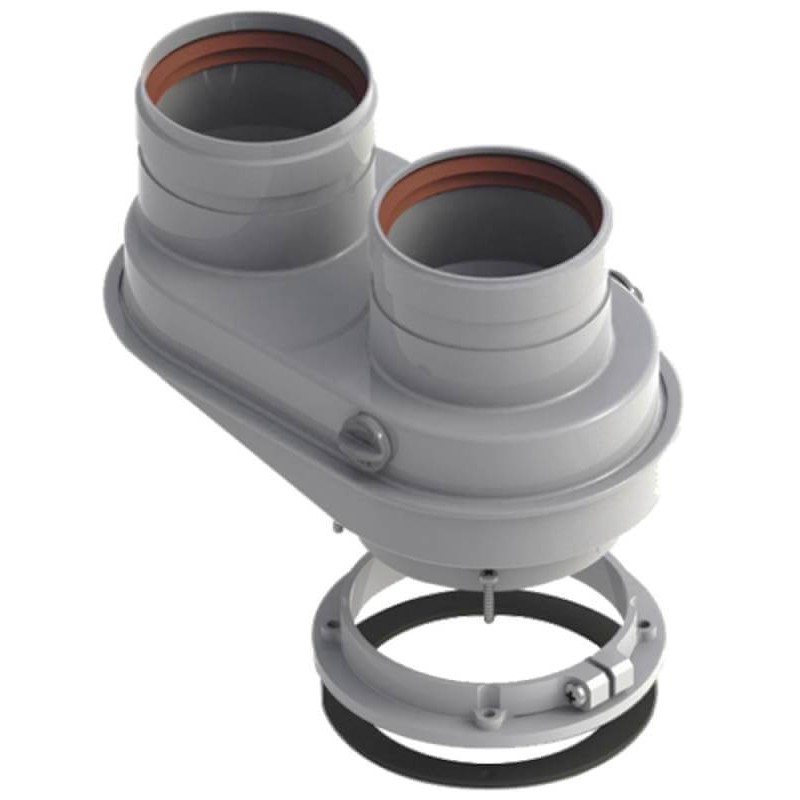 Адаптер Bosch AZ 468 для подключения раздельных дымоходов Ø80-80 к котлам с выходом Ø60/100