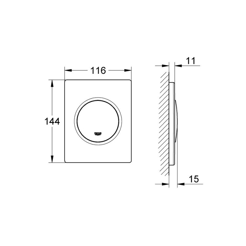 Grohe Nova Cosmopolitan Накладная панель смыва для писсуара (38804000)