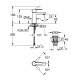 Grohe Lineare Смеситель однорычажный для раковины с нажимным донным клапаном XS-Size (23791001)