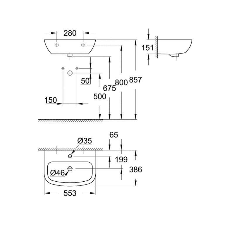 Grohe Раковина Bau Ceramic 55 (39440000)