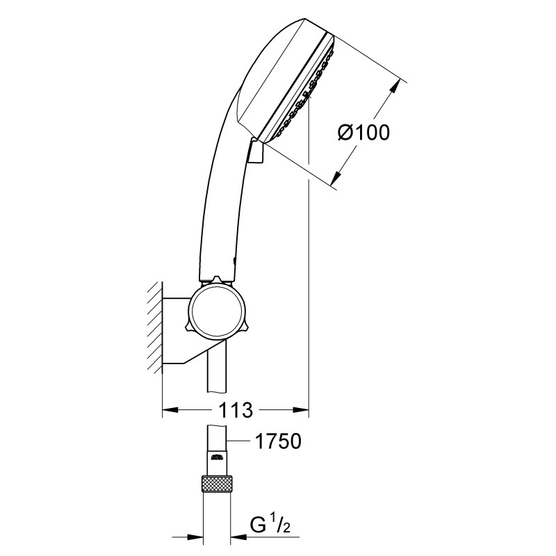 Grohe New Tempesta Cosmopolitan 100 Душевой набор, 3 режима струи (27584002)
