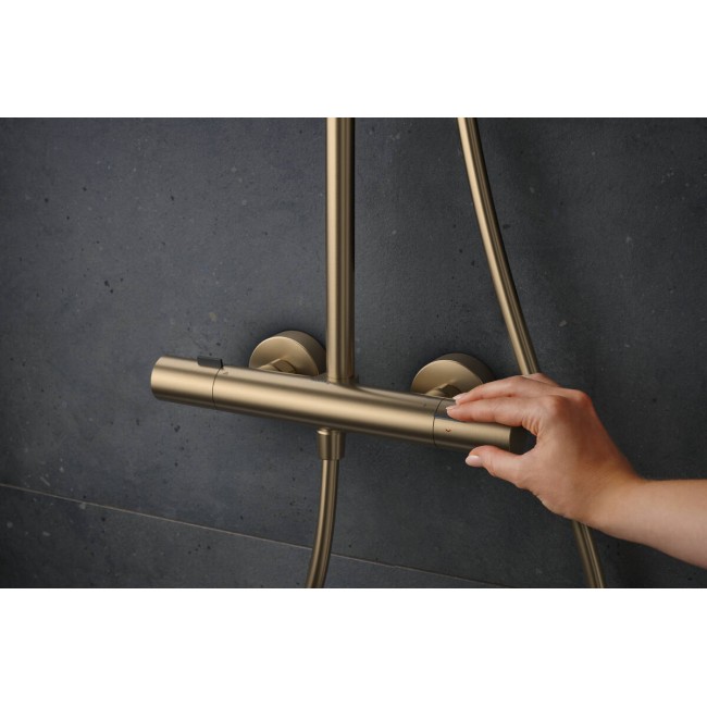 Душова система hansgrohe Pulsify S Puro Showerpipe EcoSmart 260 1jet з термостатом 24237140 бронза