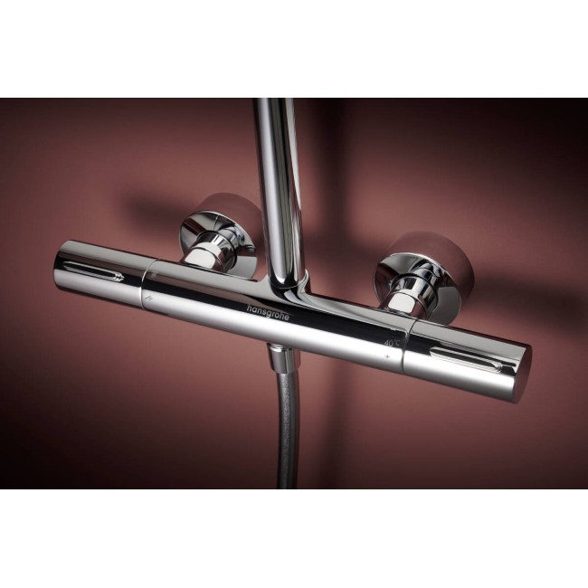 Душова система hansgrohe Raindance Alive S Puro 300 1jet EcoSmart 24593000, з термостатом Ecostat Element, хром