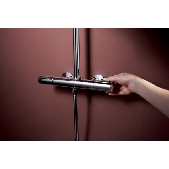 Душова система hansgrohe Raindance Alive S Puro 300 1jet EcoSmart 24593000, з термостатом Ecostat Element, хром