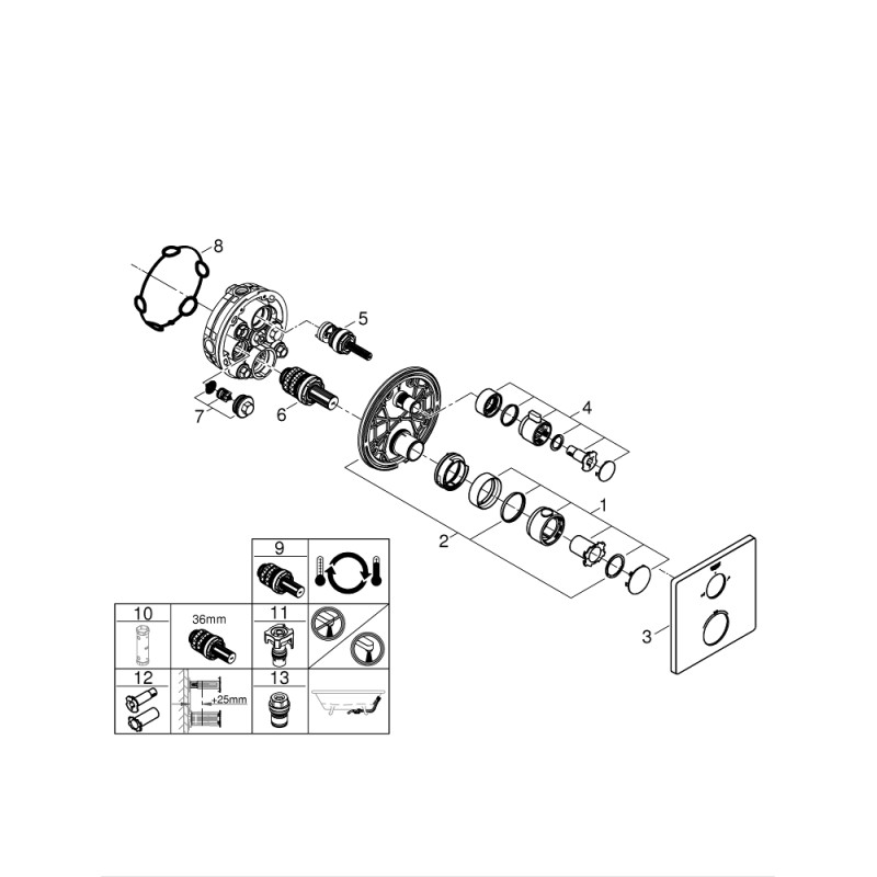 Grohe Grohtherm Термостат для душа с переключателем на 2 положения ванна/душ (24080000)