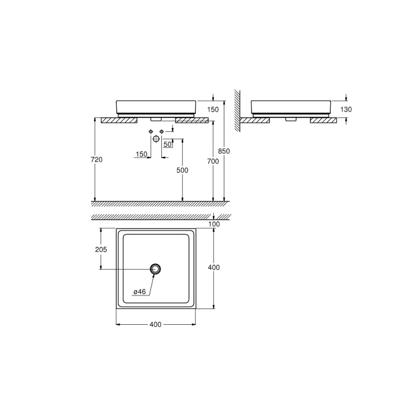 Grohe Cube Ceramic Раковина свободностоящая 400 x 400 мм (3948200H)