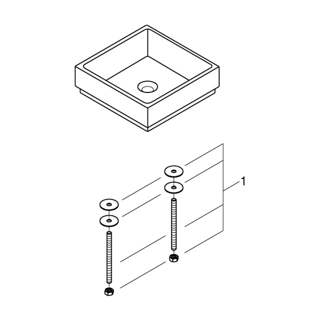 Grohe Cube Ceramic Раковина свободностоящая 400 x 400 мм (3948200H)