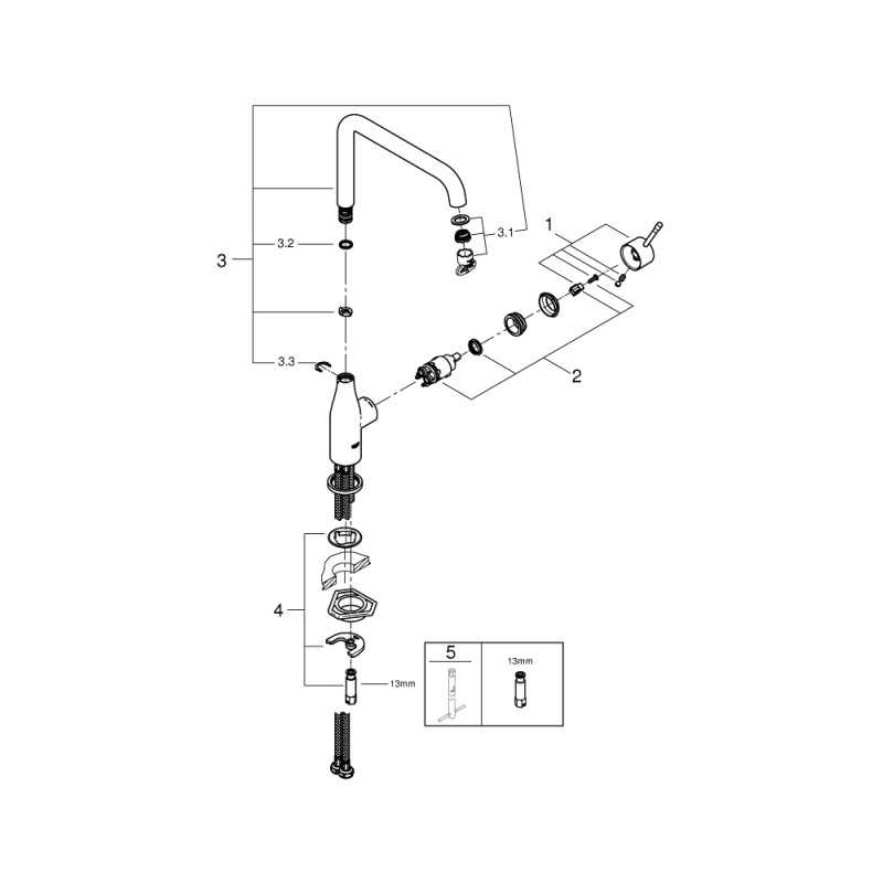 Grohe Essence Смеситель однорычажный для мойки (30269AL0)