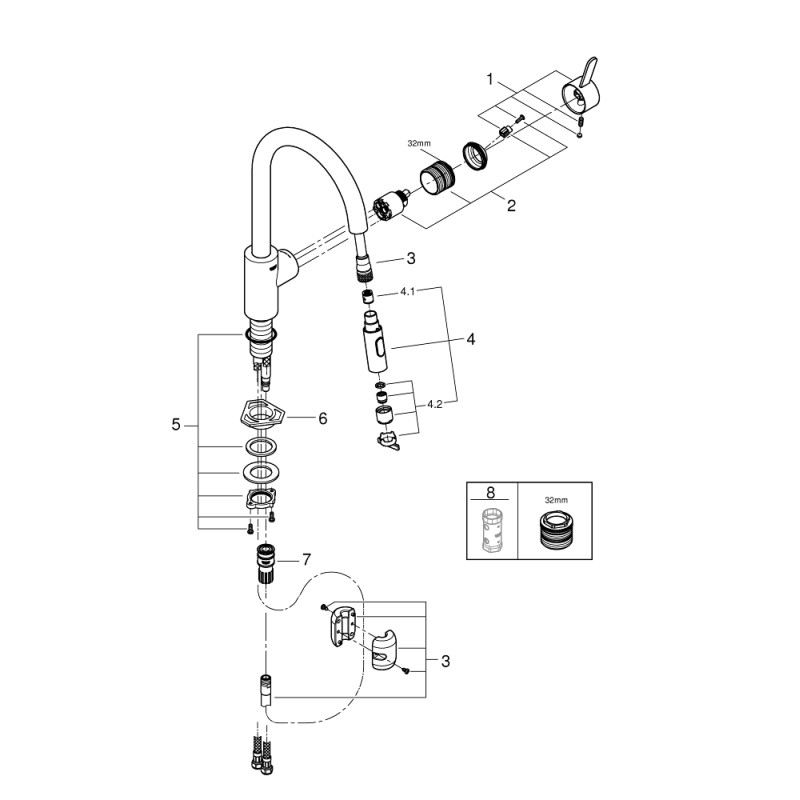 Grohe Eurosmart Cosmopolitan Смеситель однорычажный для мойки (31481001)