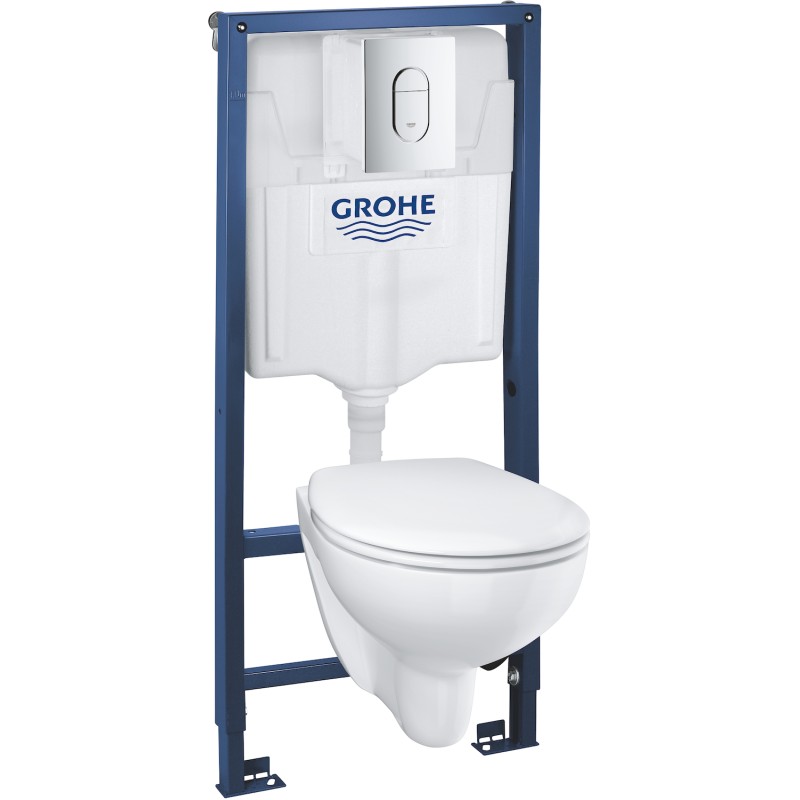 Grohe Комплект SOLIDO 5-в-1 Унитаз + инсталляция Rapid SL c клавишей Arena Cosmopolitan (39418000)