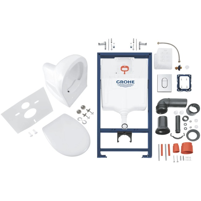 Grohe Комплект SOLIDO 5-в-1 Унитаз + инсталляция Rapid SL c клавишей Arena Cosmopolitan (39418000)