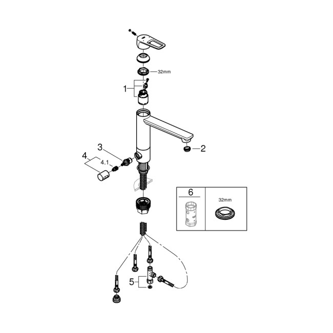 Grohe BauLoop Смеситель однорычажный для мойки (31713000)