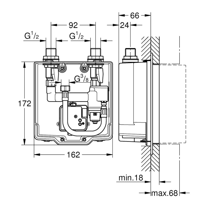 Grohe Eurosmart Cosmopolitan E Скрытый монтажный блок 
(36336001) Grohe Eurosmart Cosmopolitan E Скрытый монтажный блок 
(36336001)