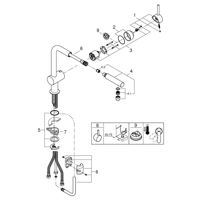 Grohe Vento Одноважільний змішувач для мийки (30436000)