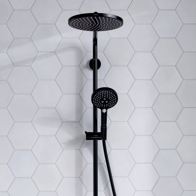 Душова система hansgrohe Raindance S 240 1jet PowderRain EcoSmart з термостатом, 28823670 чорний матовий