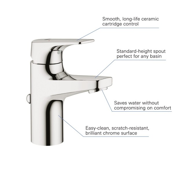 Grohe Start Flow Одноважільний змішувач для раковини S-Size (23809000)