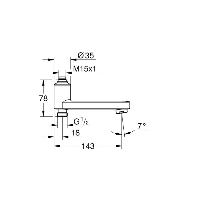 Grohe Поворотный излив со встроенным переключателем (13450000)
