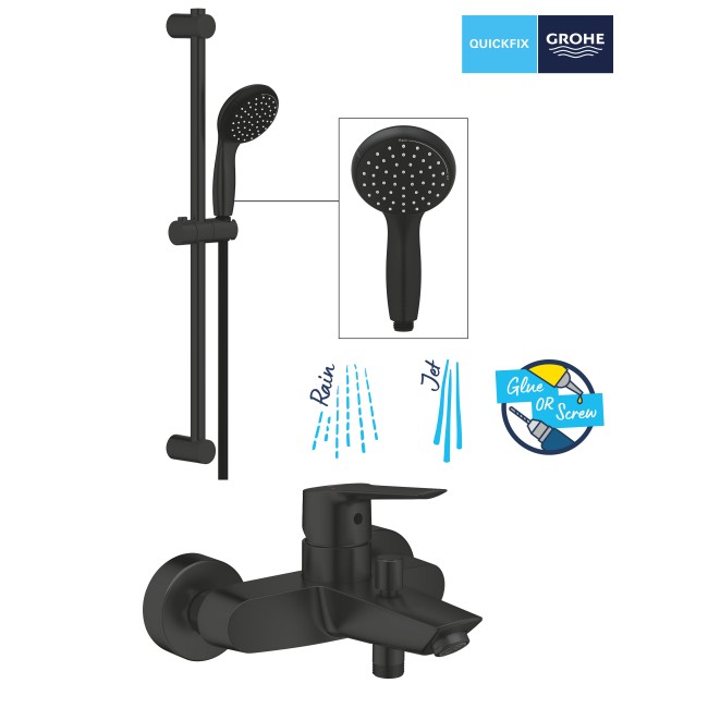 Grohe QuickFix Start Однорычажный смеситель для ванны + душевой гарнитур (UA30330702)