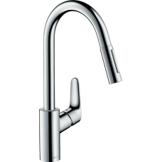 Змішувач hansgrohe Focus M41 2Jet для кухонної мийки з висувним душем, хром 31815000