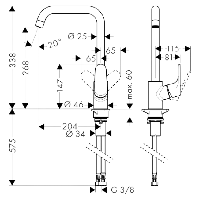 Змішувач hansgrohe Focus М41 для кухонної мийки, 31820670