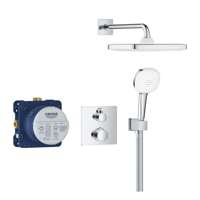 Grohe Grohtherm Скрытая душевая система с Tempesta 250 Cube (34871000)