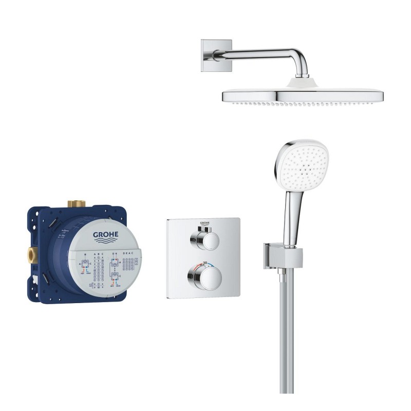 Grohe Grohtherm Скрытая душевая система с Tempesta 250 Cube (34871000)