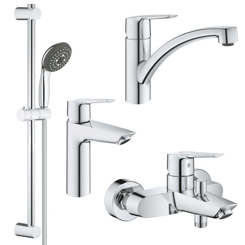 Grohe Набор смесителей QuickFix Start 4 в 1 для ванны и кухни (LI202301KE)